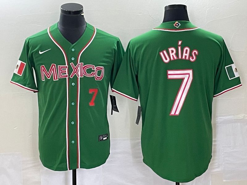 Men 2023 World Cub Mexico #7 Urias Green Nike MLB Jersey29->more jerseys->MLB Jersey